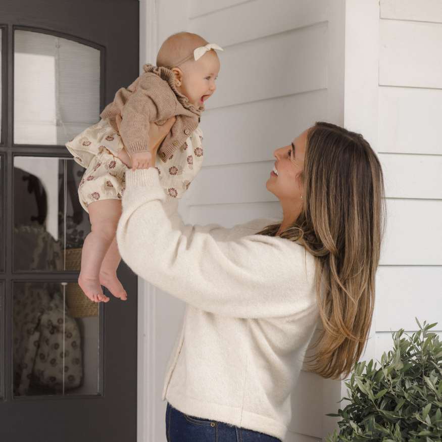 Quincy Mae Fall Floral Francy Set in organic cotton, fourth styled lifestyle photo