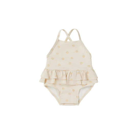 Natural Suns Ruffled One Piece Swimsuit by Quincy Mae