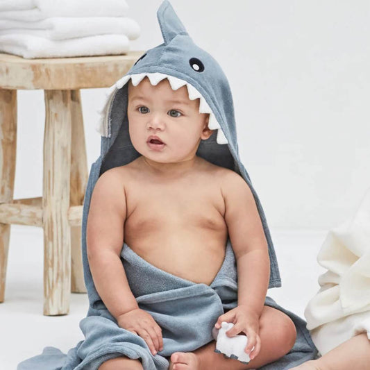Slate Baby Shark Hooded Bath Towel