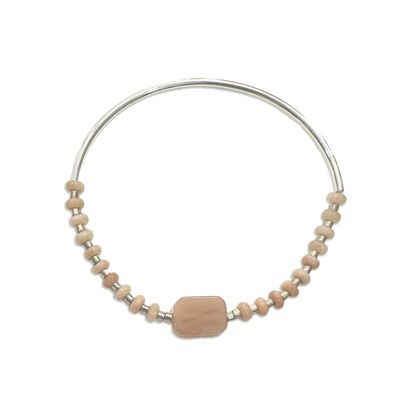 Cast of Stones Silver Sunstone Stretch Bangle