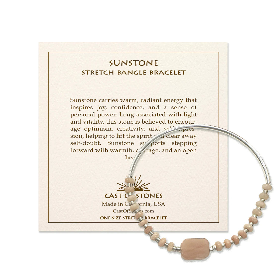 Cast of Stones Silver Sunstone Stretch Bangle