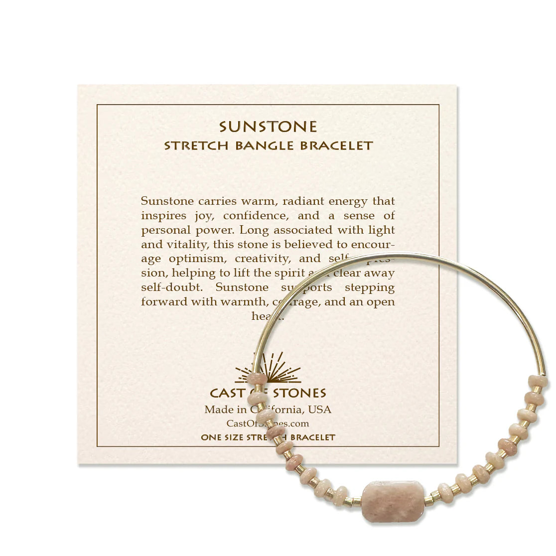 Cast of Stones Gold Sunstone Stretch Bangle