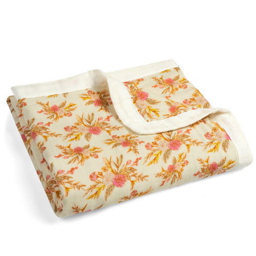 Milkbarn Vintage Floral 3-Layer Muslin Big Lovey Blanket