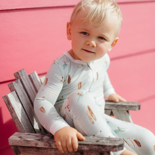 Vintage Surf Bamboo Zipper PJ's by Milkbarn