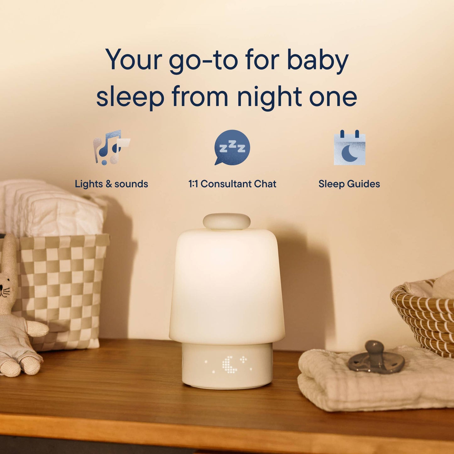 Hatch Baby Sleep Support, Sound Machine & Night Light: Putty