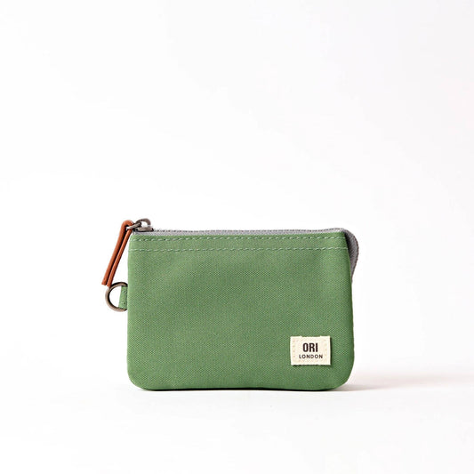 ORI London Artichoke Carnaby wallet in recycled canvas with card slots and zip coin pocket