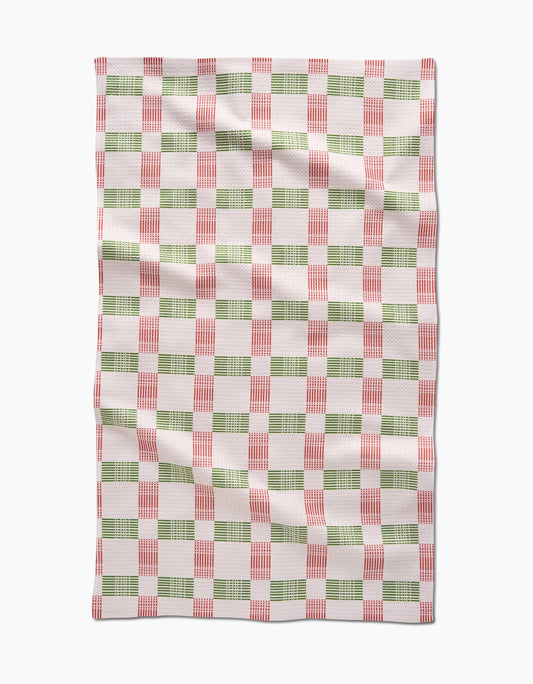 Be Merry Plaid Tea Towel by Geometry