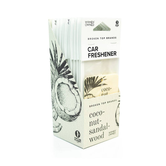 Coconut Sandalwood Car Freshener by Broken Top Brands