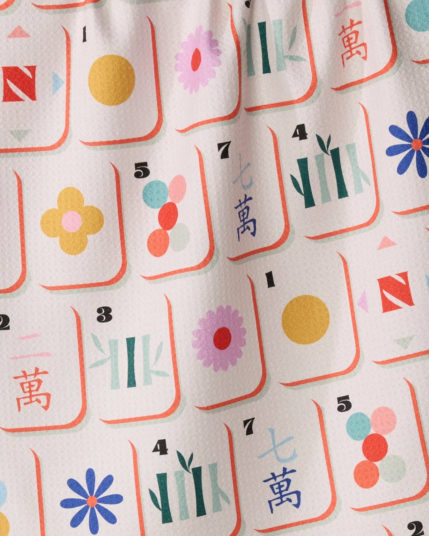Geometry - Tile Toss Tea Towel - Mahjong