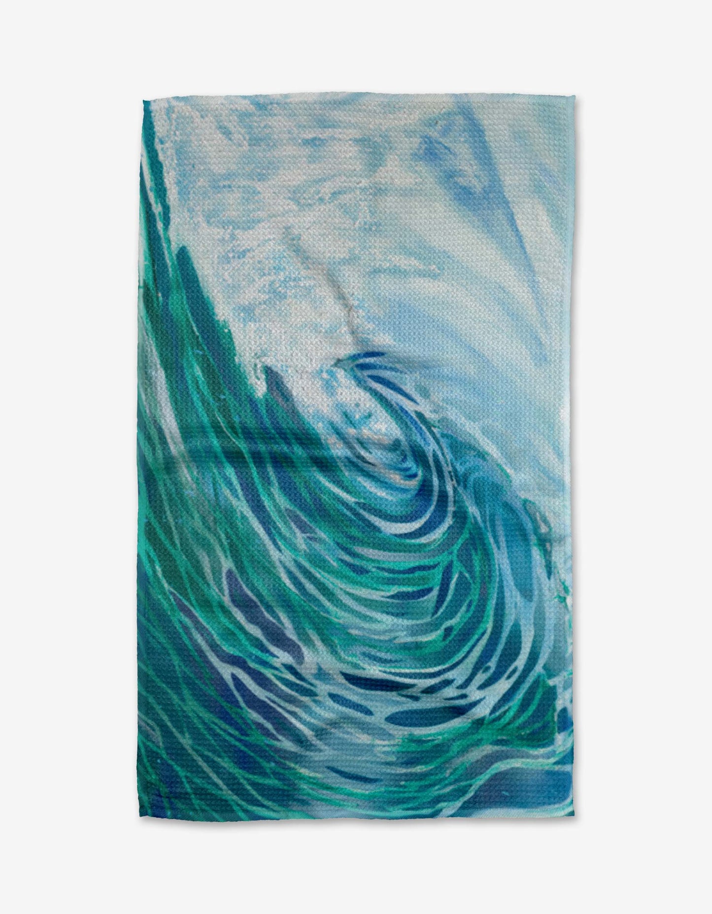 Geometry Ocean Wave Tea Towel with coastal wave print