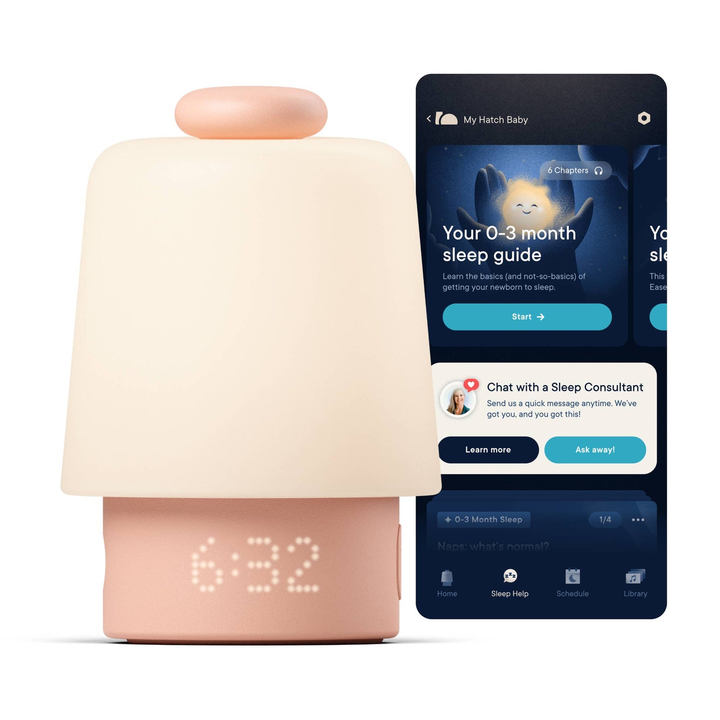 Hatch Baby Sleep Support, Sound Machine & Night Light: Putty