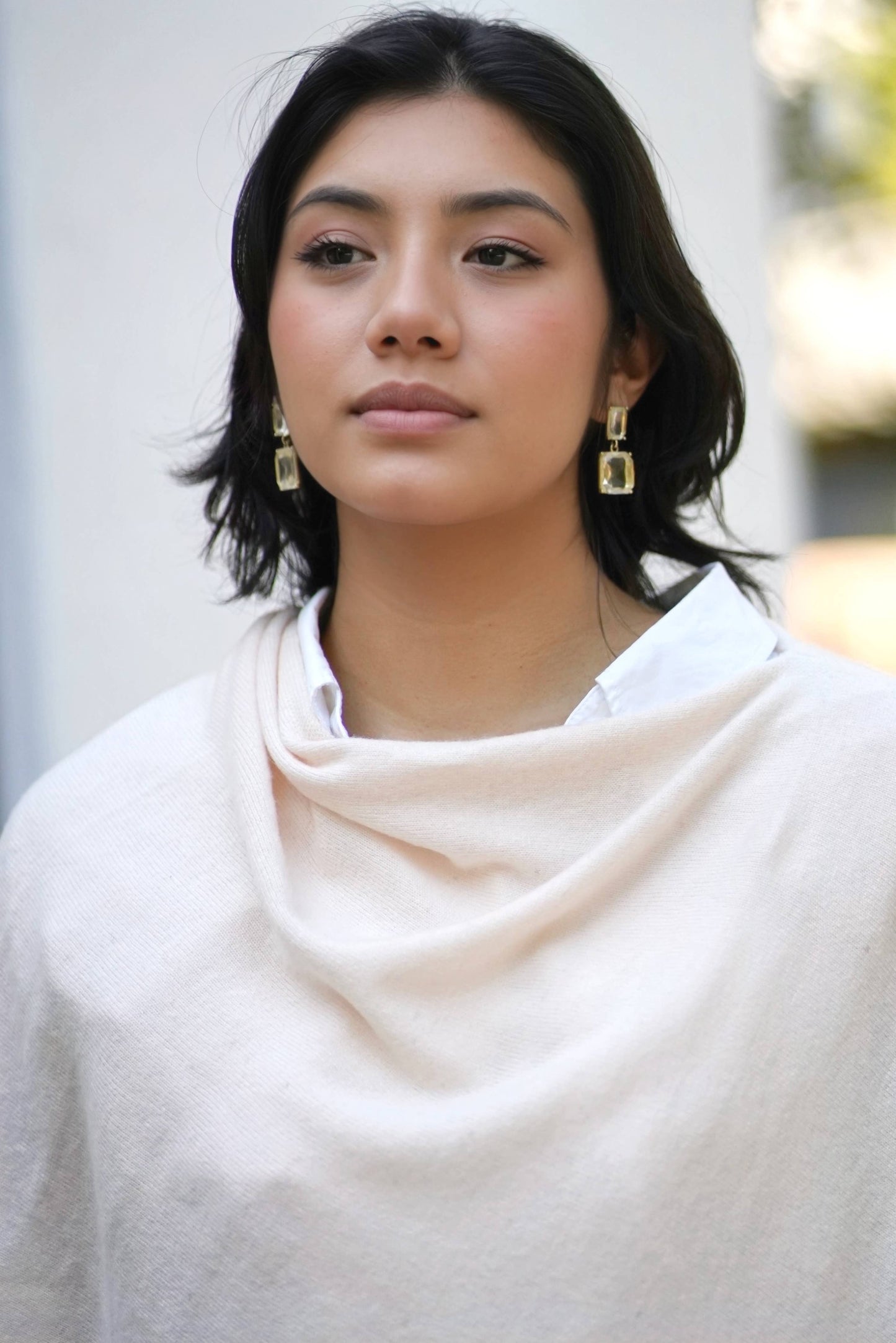 Cashmere Poncho in Pastel Pink