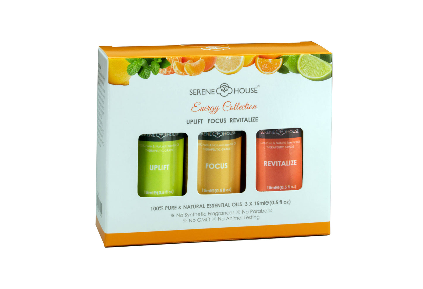 SERENE HOUSE - Energy Set - 100% Natural Essential Oil 15ml Gift Set