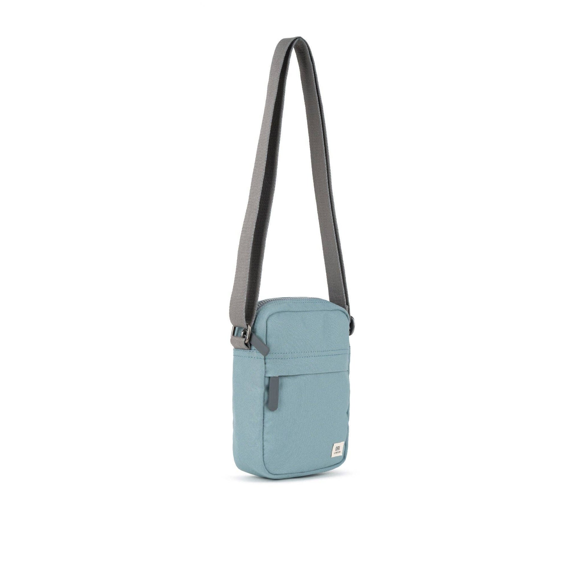 ORI London London Fog Bond crossbody in recycled canvas with outer zip pocket and adjustable strap