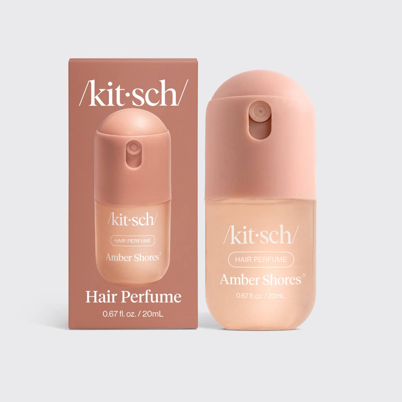 Kitsch Amber Shores mini hair and body perfume mist in a travel size spray bottle