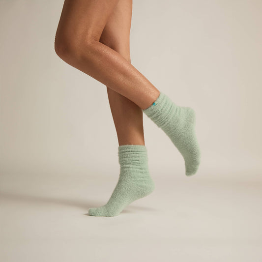 Faceplant Dreams Aqua Soft Fuzzy Lounge Socks