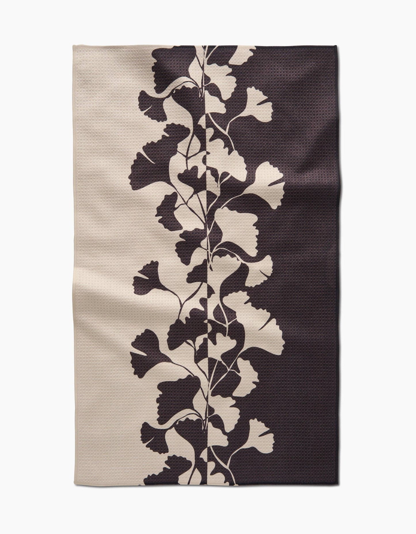 Midnight Ginkgo Tea Towel by Geometry