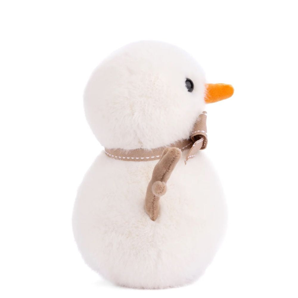 Jack the snowman plush by Bukowski Bears, profile view