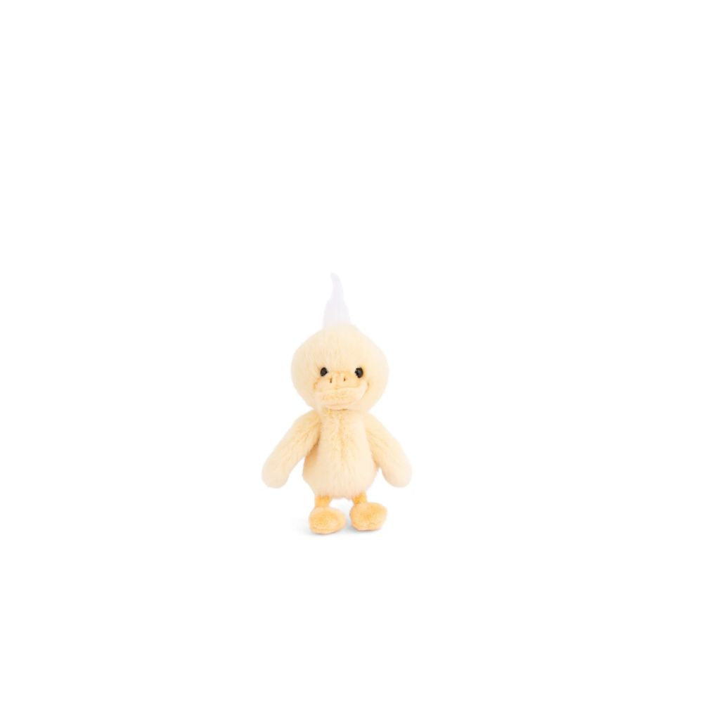 Dougie, the smaller plush of the Bukowski Bears pair, on its own