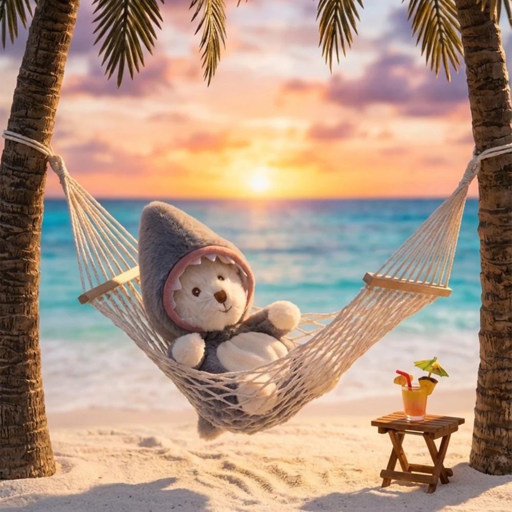 Ziggy Shark plush by Bukowski Bears styled in a lifestyle setting