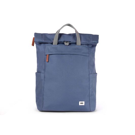 Finchley Medium Recycled Canvas Backpack in Airforce Blue by ORI London