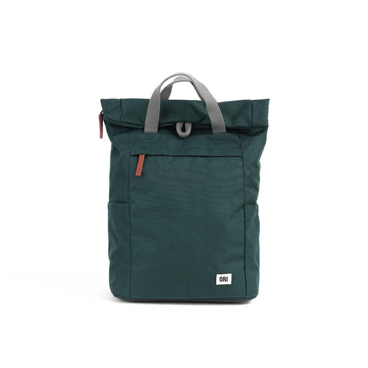Finchley Medium Recycled Canvas Backpack in Forest by ORI London