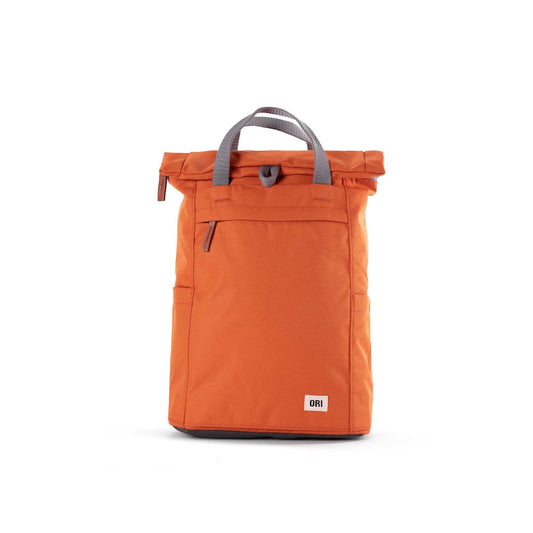 Finchley Medium Recycled Canvas Backpack in Atomic Orange by ORI London