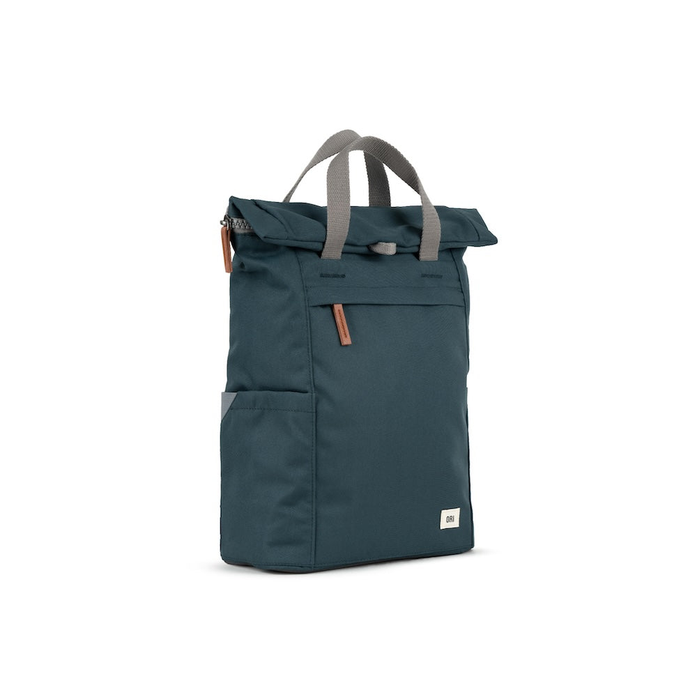 Finchley Medium Recycled Canvas Backpack in Stormy by ORI London