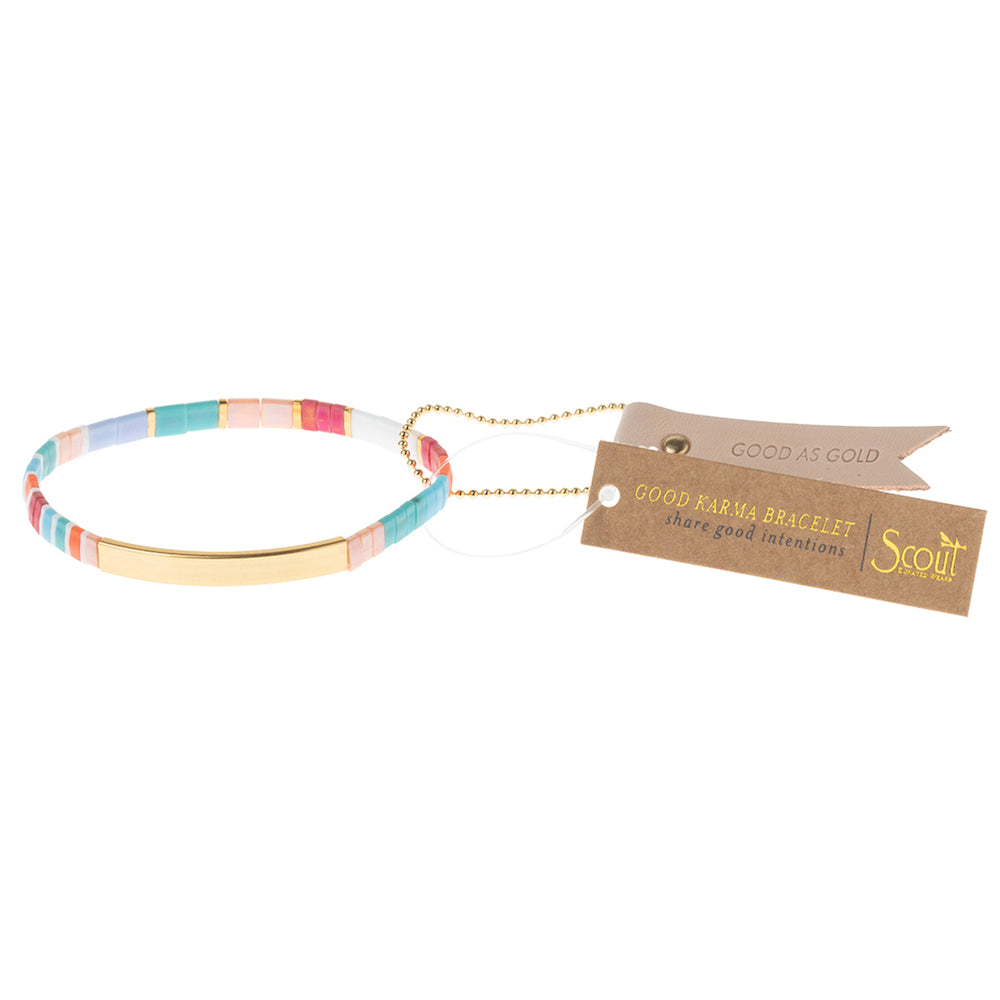 Scout 'Good as Gold' Good Karma Miyuki Bracelet in Blue, Pink & Purple
