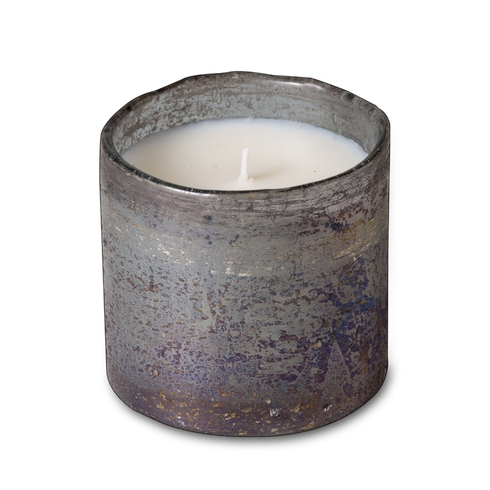 Himalayan Grapefruit Pine candle in artisan hand-blown glass tumbler, bright citrus and crisp evergreen scent