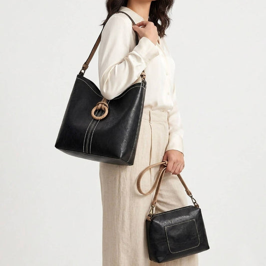 Liz Soto Handbags Alexa 2 in 1 Handbag in Black