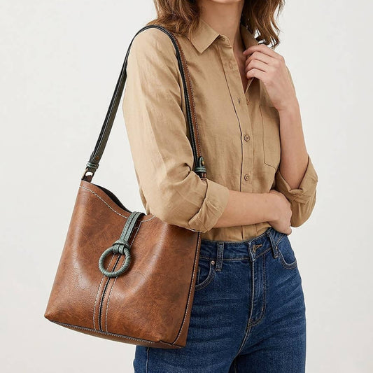 Liz Soto Handbags Alexa 2 in 1 Handbag in Coffee