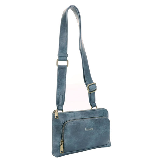 Liz Soto Handbags Jenni Crossbody in Dark Denim