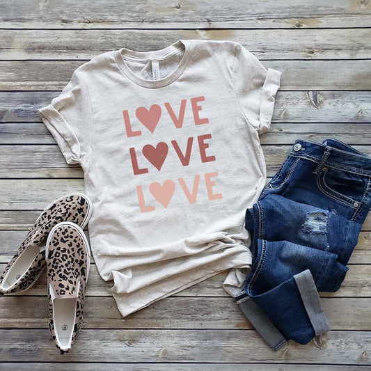 LOVE x3 T-Shirt by Loopty Loo Designs