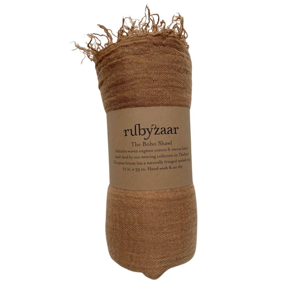 Rubyzaar - Boho Scarf - Camel - GRACEiousliving.com
