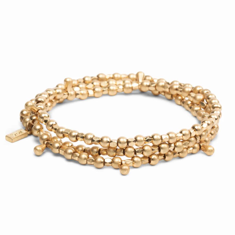 Scout Gold Teardrop Classic Metal Wrap full product view as a bracelet and necklace