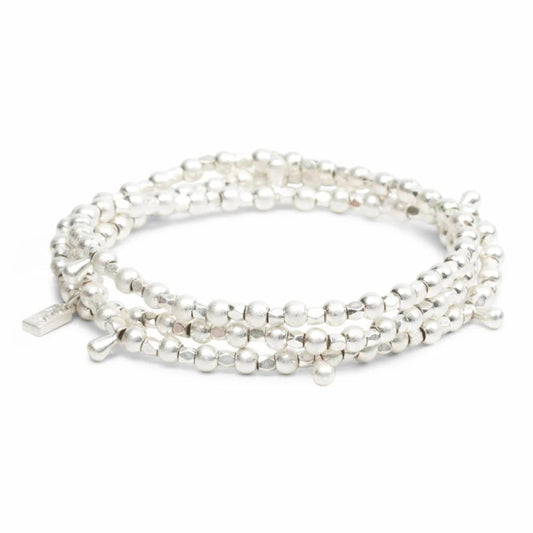 Scout Silver Teardrop Classic Metal Wrap full product view as a bracelet and necklace