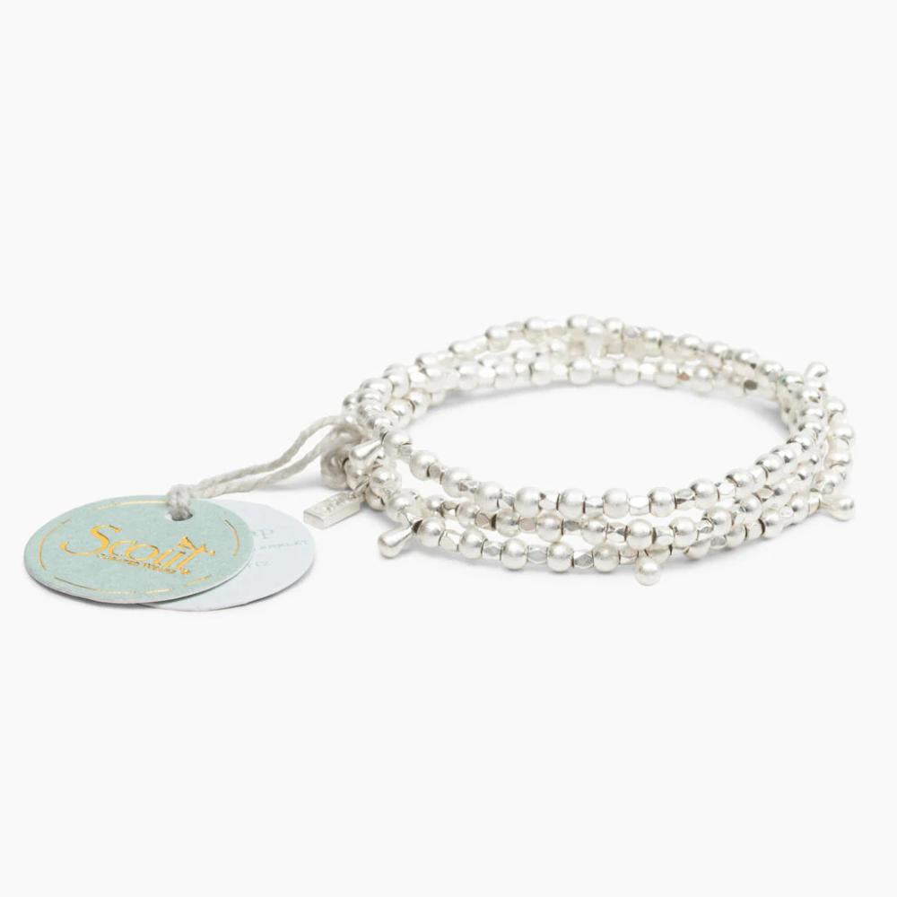 Scout Silver Teardrop Classic Metal Wrap shown with Scout brand tag