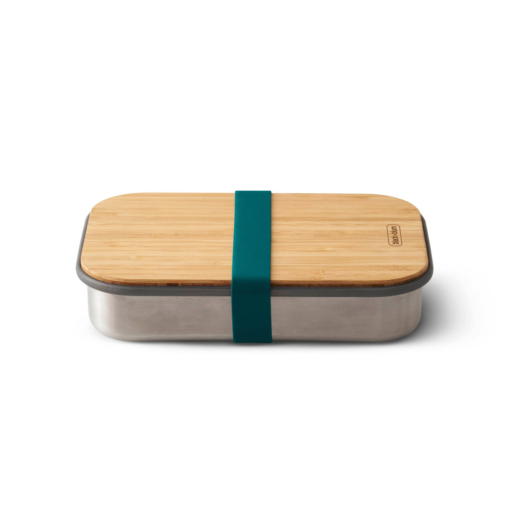 Black+Blum - Stainless Steel w Wood Lid Regular Sandwich Box Ocean - GRACEiousliving.com