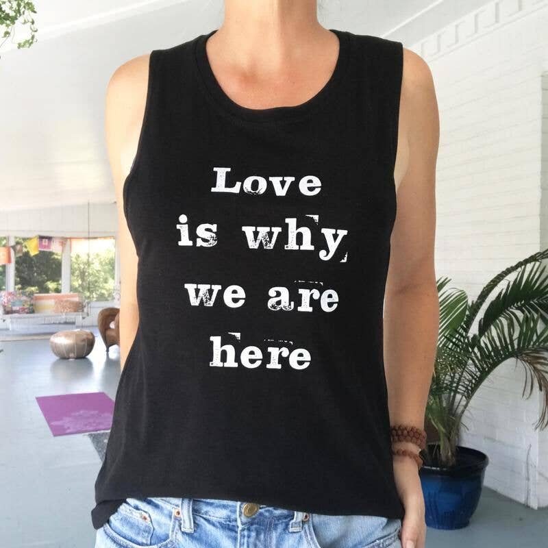 SuperLoveTees® Love Is Why We Are Here Bamboo & Organic Cotton Muscle Tee - GRACEiousliving.com