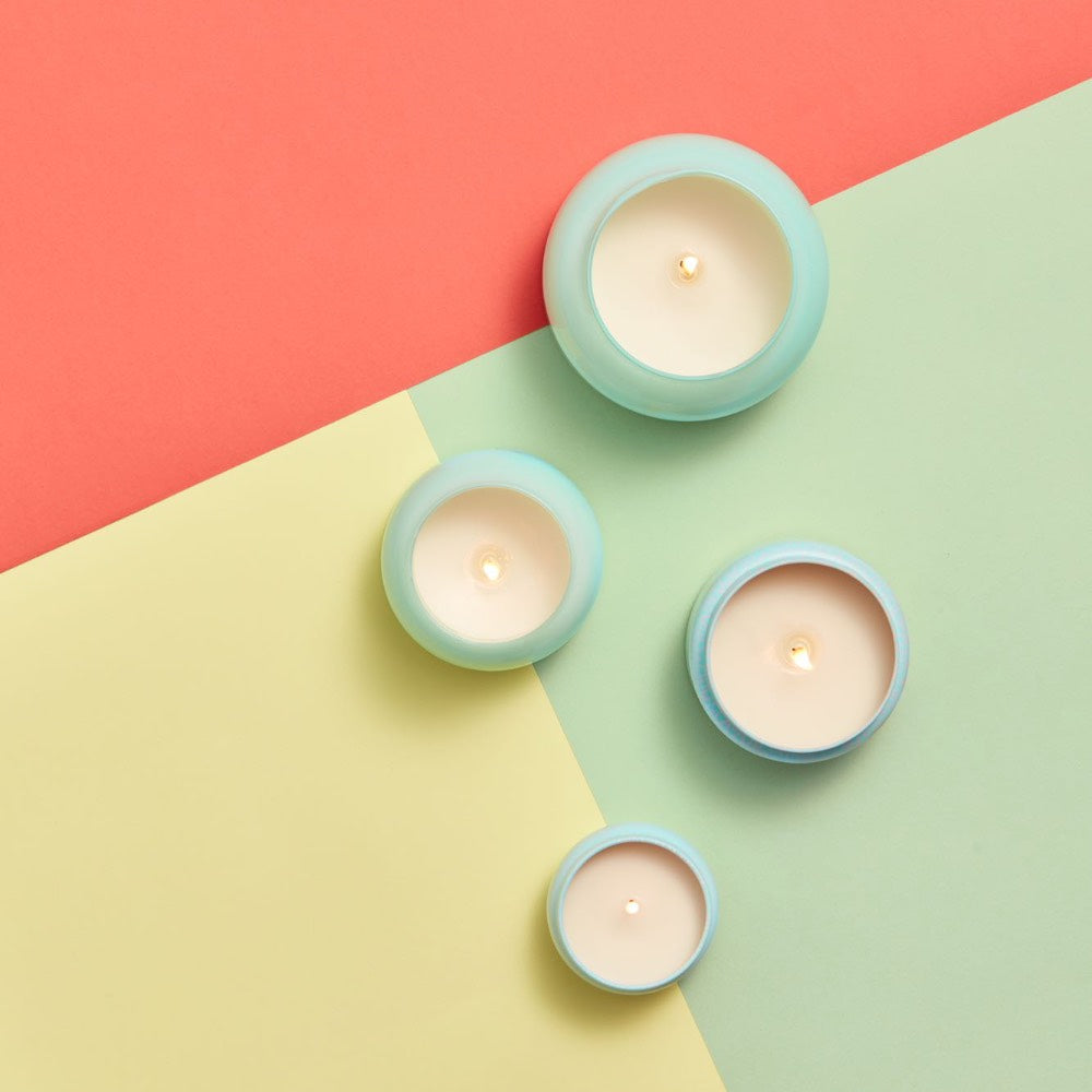 Capri Blue® Volcano Aqua Printed Mini Tin Candle - GRACEiousliving.com