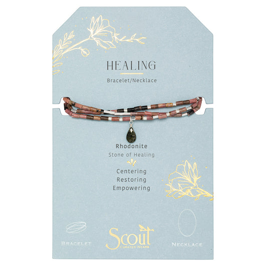 Scout Teardrop Stone of Healing Bracelet or Necklace on card -  GRACEiousliving.com