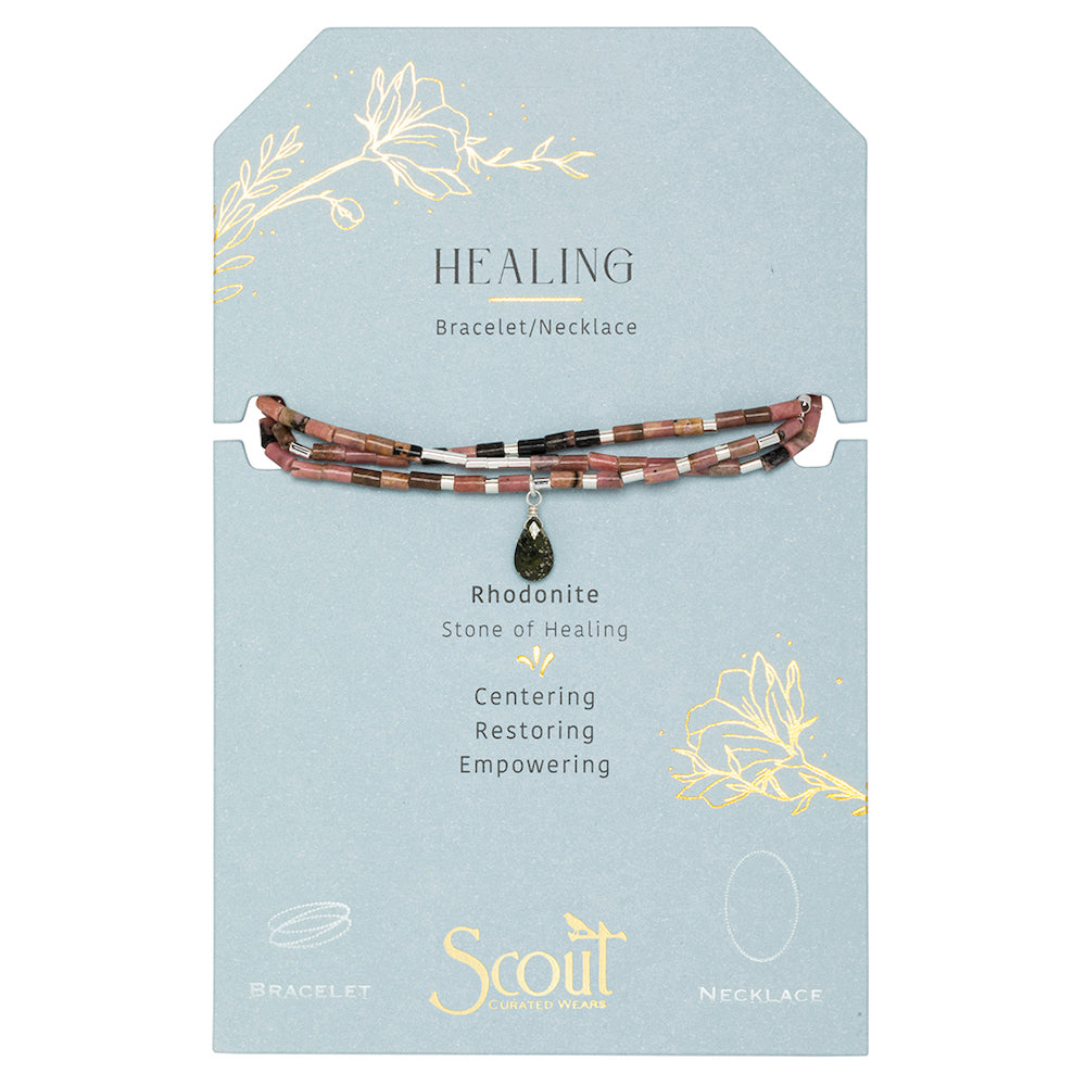 Scout Teardrop Stone of Healing Bracelet or Necklace on card -  GRACEiousliving.com