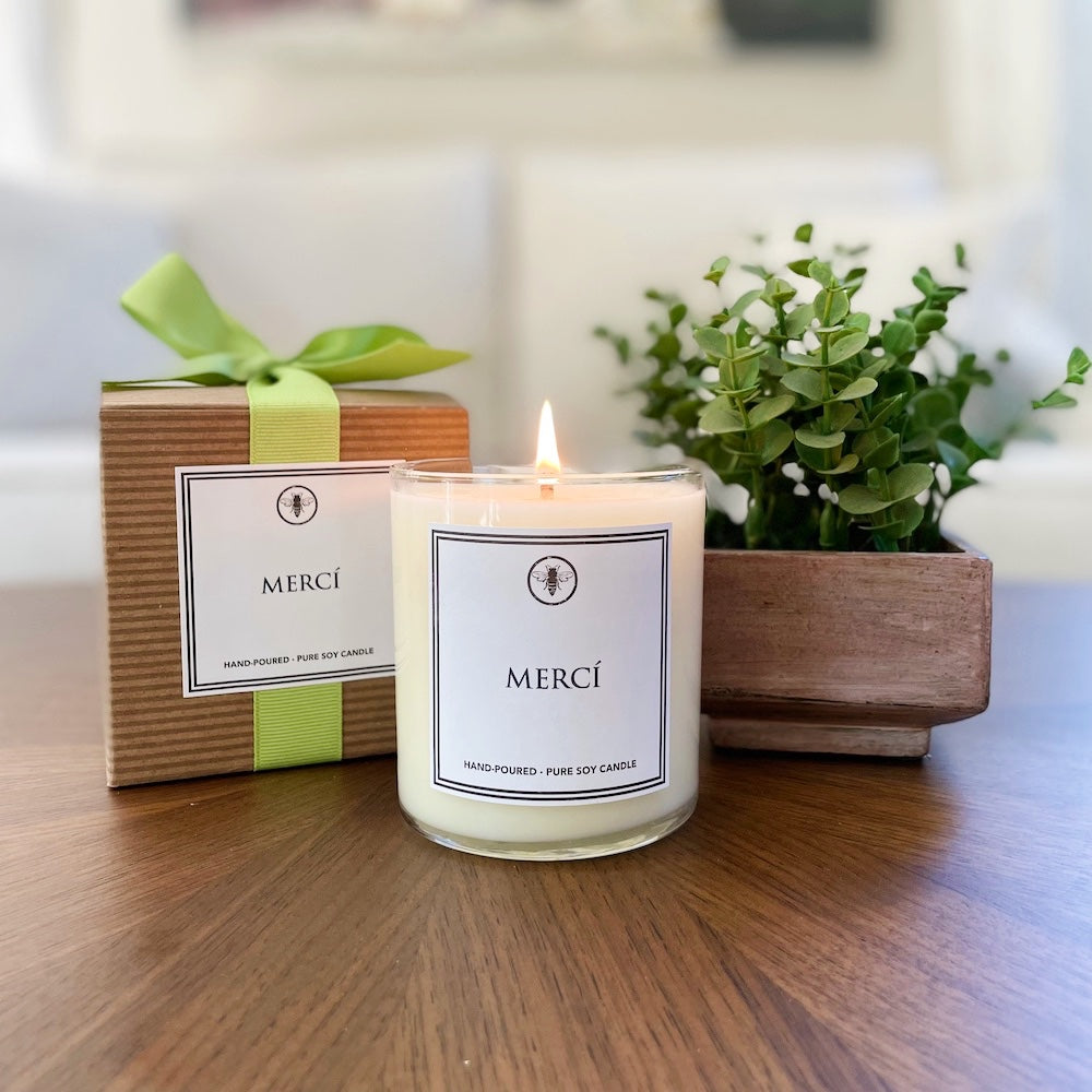 MERCÍ 11 oz. Soy Wax Jar Candle - GRACEiousliving.com