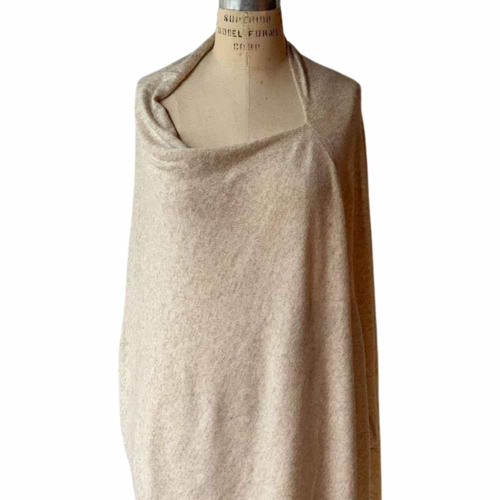 Cashmere Poncho in Oatmeal - GRACEiousliving.com
