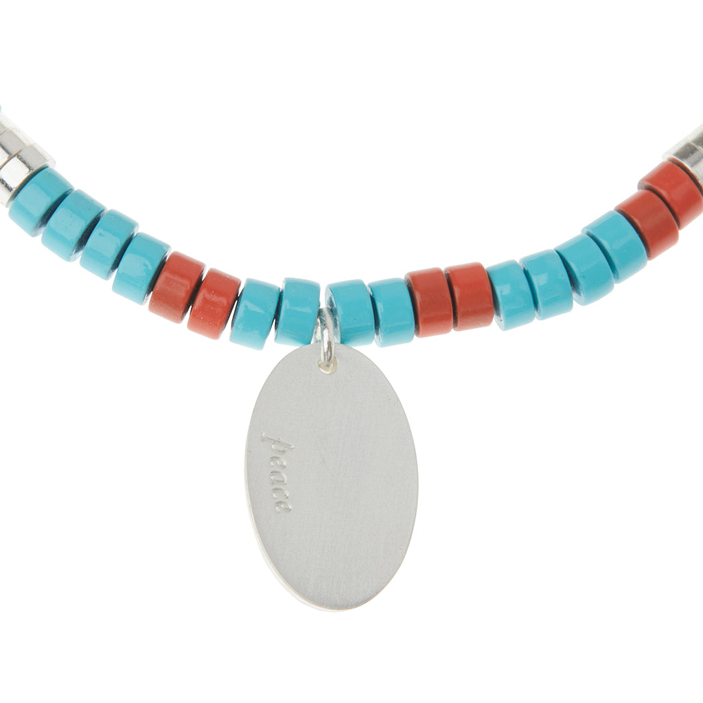 Aqua Terra/Silver Stone of Peace Intention Charm Bracelet - GRACEiousliving.com