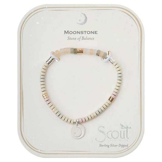 Moonstone/Silver/Gold Stone of Balance Intention Charm Bracelet - GRACEiousliving.com