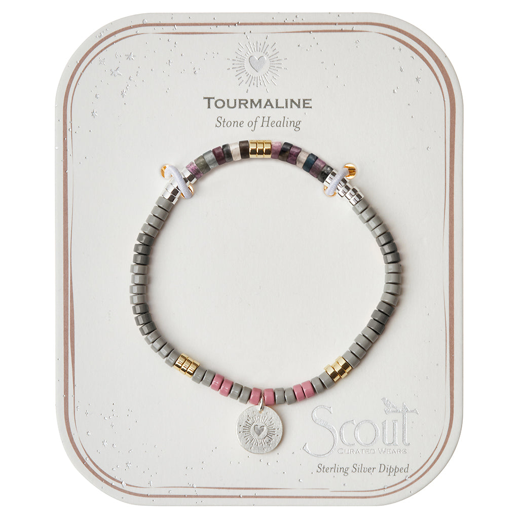 Tourmaline/Silver Stone of Healing Intention Charm Bracelet - GRACEiousliving.com