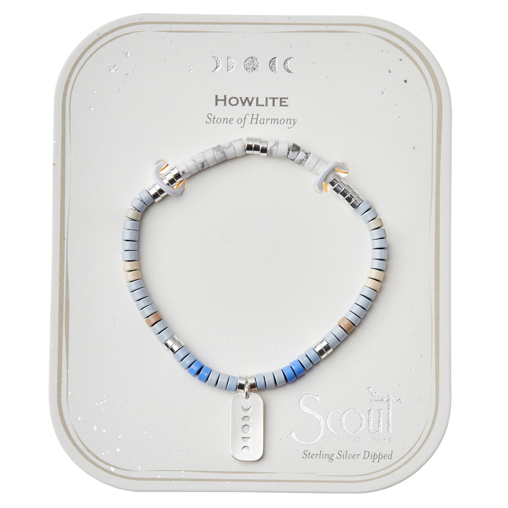 Howlite/Silver Stone of Harmony Intention Charm Bracelet - GRACEiousliving.com