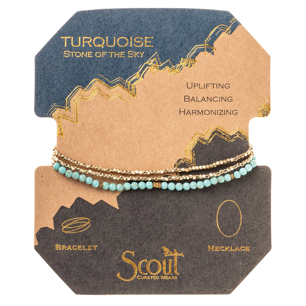 Scout Curated Wears® Delicate Stone Wrap - Turquoise/Gold - Stone of the Sky - GRACEiousliving.com